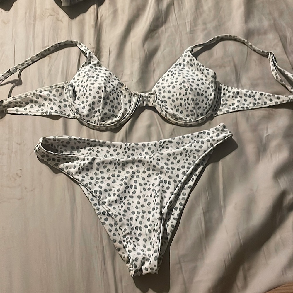 Green floral swimsuit